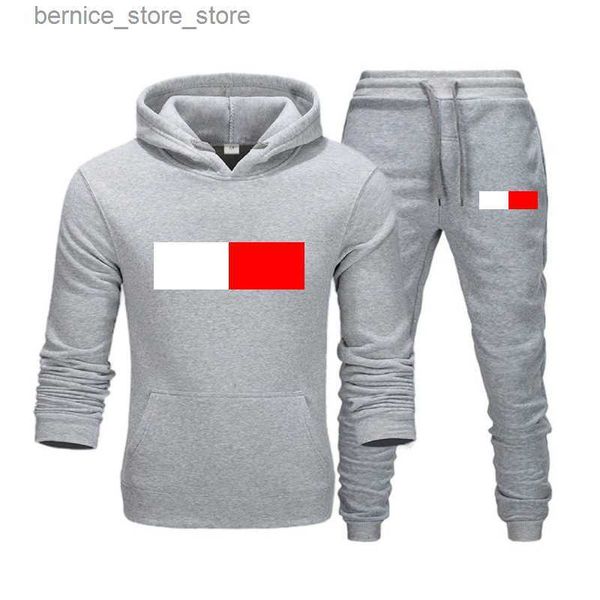 Tute da uomo 2023 Tuta di lusso Set da 2 pezzi Felpe con cappuccio casual Felpa Pantaloni sportivi Tuta Adolescenti Sport Stampa Jogging S-3XL Abbigliamento stampato Q231211