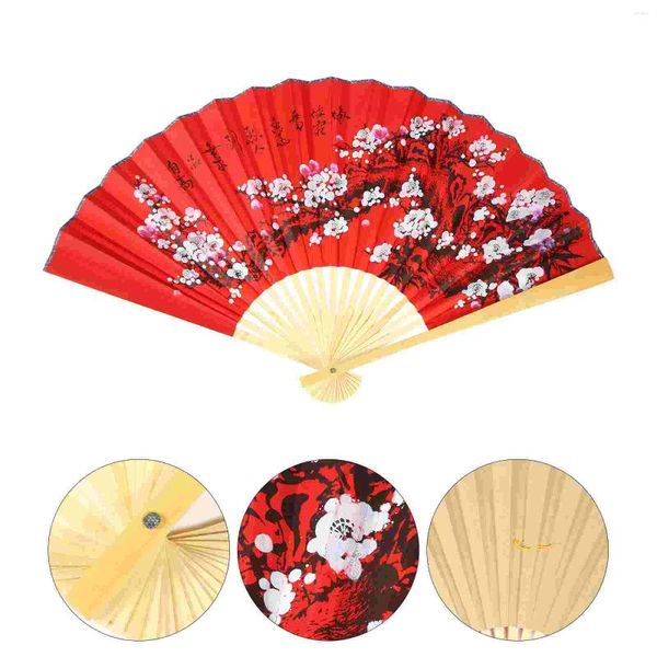 Estatuetas decorativas leque de mão chinês japonês portátil papel oriental parede gigante bambu asiático decoração festa de aniversário de casamento