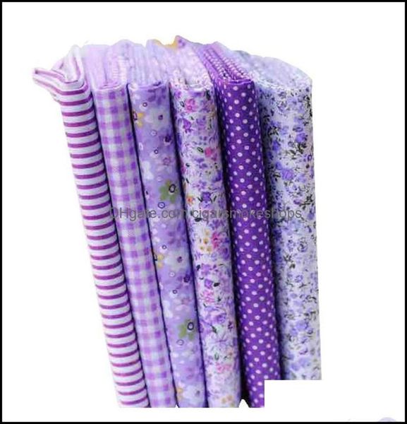 Tessuto e cucito Tessili per la casa Giardino 6 pezzi Panno di cotone viola Fai da te fatti a mano Decor Quilting Tessuti materiali per patchwork 25X254755382