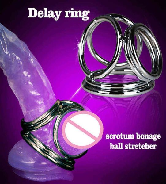 NXYCockrings Metall Cock Cage Penis Härte Ball Hodensack Bahre Restraint Bondage Lock Männliche Keuschheitsgürtel Erotikspiel SM Sex T3092616