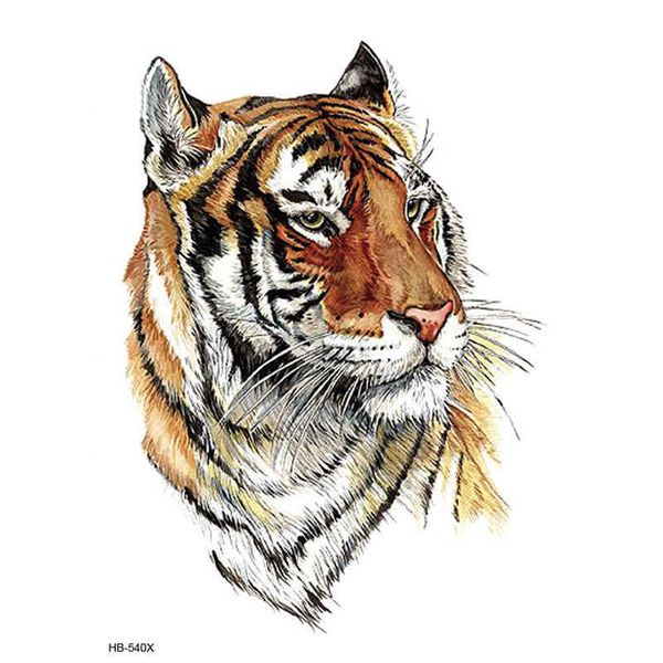 Новый цветочный стикер для татуировки на руку, водонепроницаемый набор с половиной тигра, льва и животного