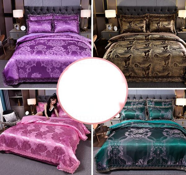 Lenzuolo modale fantasia Set biancheria da letto in quattro pezzi Copripiumino stile europeo Moda Lusso5053029