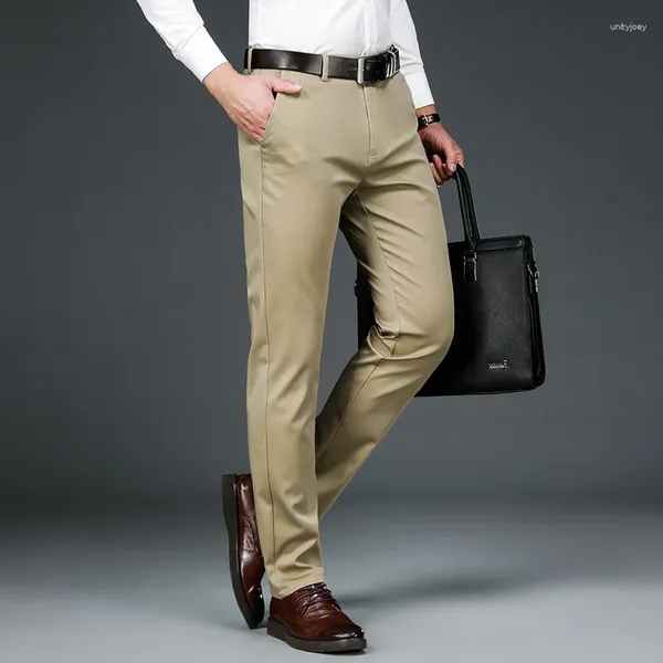 Herrenanzüge Herbst Smart Casual Anzug Hosen Männer Stretch Gerade Schwarz Khaki Hosen Herren Formale Büro Einfarbig Mann 29-40