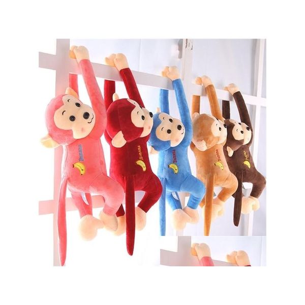 Animais de pelúcia macaco animal brinquedo longo braço cauda boneca macia apaziguar brinquedos decoração de casa cortinas pendurado q0727 gota entrega g otcpb