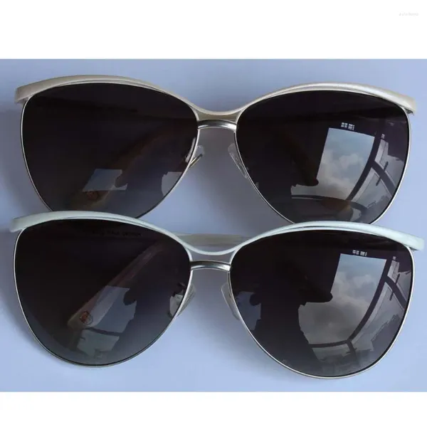Sonnenbrille Oval Frauen Gafas De Sol Mujer Sport Polarisierte Fahren Spiegel Vision Katze Gläser Weiß Khaki Grau Objektiv
