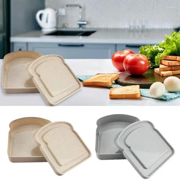 Stoviglie Contenitore a forma di toast Temu Scatola per panini portatile transfrontaliera per pane Paglia di grano Accessori per utensili domestici