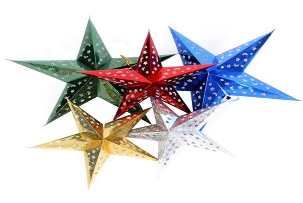 Per la decorazione decorazione laser tridimensionale stella a cinque punte arazzi per soffitto carta natalizia pentastar vetrinistica2453578
