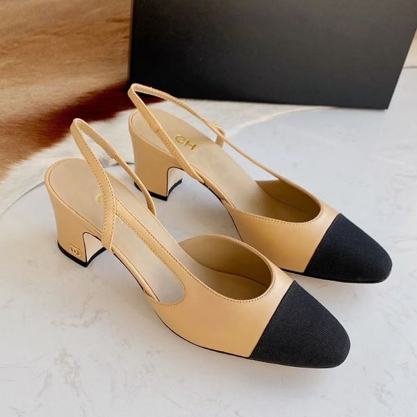 Designer-Einzelschuhe mit hohen Absätzen, neue zweifarbige, modische, klassische, farblich passende High Heels mit Bao-Kopf-Kleid