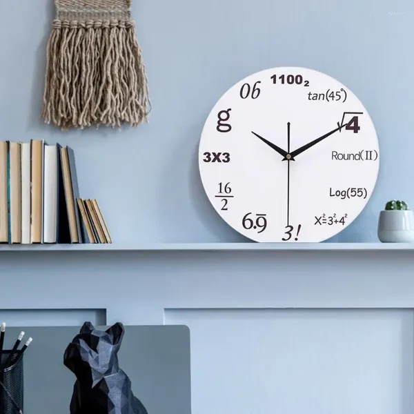 Orologi da parete Regalo per studenti Silenzioso senza ticchettio Matematica Aula in legno Decorazioni per la casa con espressioni Movimento al quarzo Orologio senza zecche