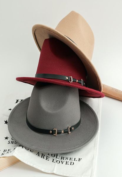 Geniş Memlu Şapka Zarif Fedora Hisset Yetişkin yumuşak adam kış klasik orta genişlik gorra hombre kadın vintage şık bayan moda hat7761173