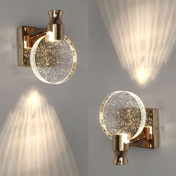 Criativo bolha de cristal lâmpadas parede minimalista sala estar quarto cabeceira arandela espelho do banheiro luz parede frontal fixture262t