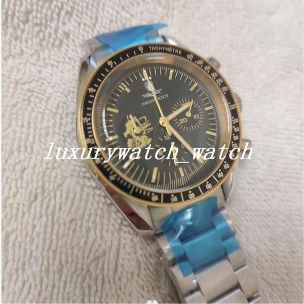 Luxurys Watch Man Watch Eyes on the Stars Two Tone Schwarzgold Zifferblatt Automatikwerk Taucherarmbanduhr Edelstahlarmband Sapphi2649