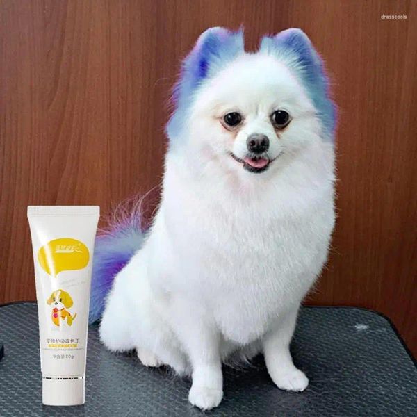 Hundebekleidung, Haustier-Farbstoff, 80 g, Katzen-Kaninchen-Haarfarbe, DIY-Färbemittel, sicher, nicht reizend, langanhaltende Creme mit Fruchtaroma