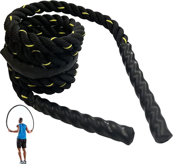Скакалки Тяжелая скакалка для фитнес-тренировок Crossfit Battle Skipping Power Повышение силы Тренажерный зал Упражнения для похудения Оборудование 231211
