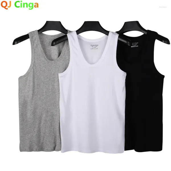 Canotte da uomo stile estivo in morbido cotone da uomo Top Fitness T-shirt sportiva senza maniche sexy elegante uomo che tocca T-shirt streetwear canotte bianche