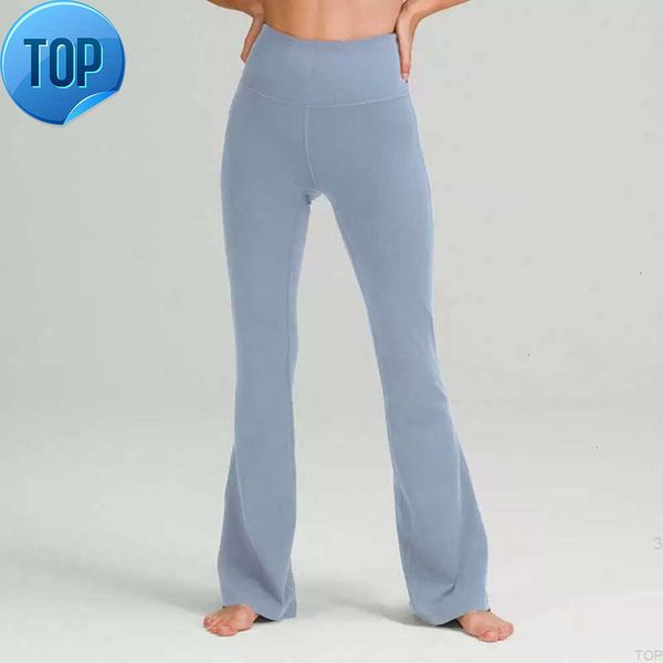 L-06 Pantaloni svasati da yoga da donna LuLu Pantaloni sportivi a gamba larga a vita alta Tinta unita Fianchi sottili Collant da ballo larghi Donna Palestra Leggings taglie forti Run