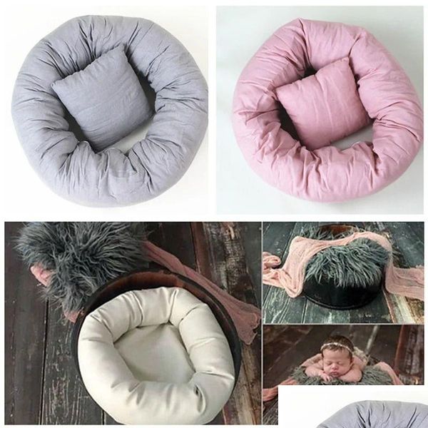 Keepsakes 2 pezzi set Born Pography puntelli coperta stuoia cuscino Baby Pograph fondale infantile Po Shooting Studio Accessori 231026 Drop Deli Dhjao