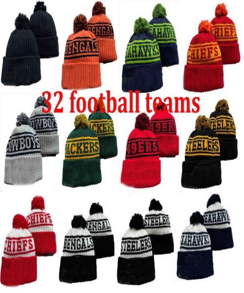 Nuovi Berretti Cappelli Football americano 32 squadre Sport Berretti invernali Palla lavorata a maglia spedita in tutto il mondo7049163