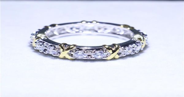 Marke Schmuck Weißgold gefüllt Hochzeit Verlobungsband Ring simulierter Diamant Zirkonia CZ Krappenringe für Frauen Männer einzigartiges Geschenk S6292650