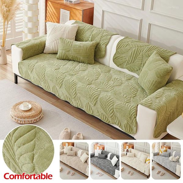 Cadeira cobre doce folha chenille sofá capa espessa almofada único deslizamento terno para sala de estar tapete elegante decoração de casa