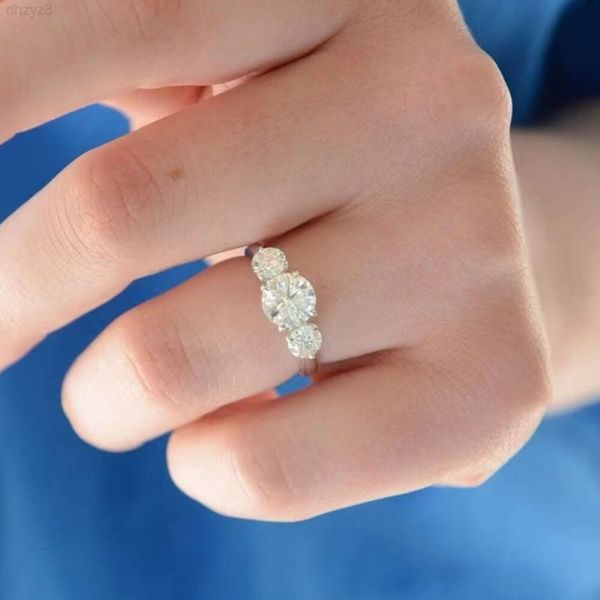 Personalize o anel de diamante de moissanite 3ct banhado a ouro vvs, anel de diamante de moissanite, casamento, noivado, 18k, ouro amarelo, duas bandas