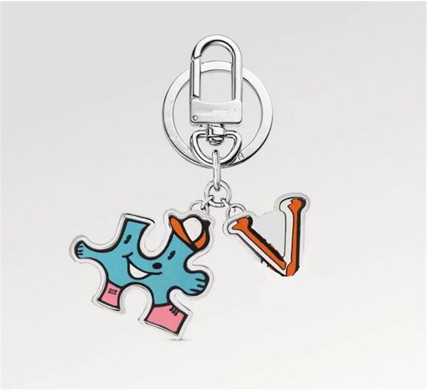 Designer Unisex Schlüsselmappe Luxusmarke PUZZLE FRIENDS Metall Schlüsselanhänger Anhänger Cartoon Auto Schlüsselanhänger Schlüsselanhänger Herren Damen Tasche Totes Anhänger Charms Geschenk L455