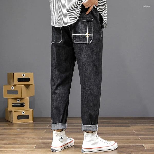 Jeans masculinos plus size 7xl 6xl 5xl estilo masculino moda coreana roupas soltas calças casuais jean homme carga