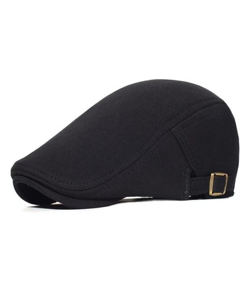 Berretti da strillone regolabili in cotone Uomo Donna Berretto casual Berretto piatto edera Morbido tinta unita Guida Cabbie Cappello unisex Nero Grigio Cappelli 20122587831