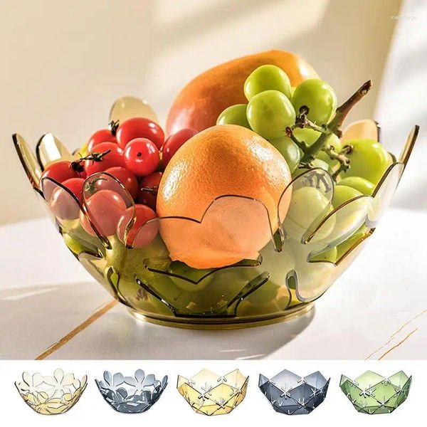 Ciotole Trasparente Ciotola di frutta Vassoio ritaglio di fiori Multiuso a forma di petalo Conservazione per pane Verdure Caramelle Frutta Utensile da cucina