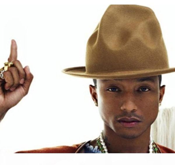 Nova moda feminina masculina chapéu de montanha de lã Pharrell Williams Wasten estilo celebridade festa novidade chapéu de búfalo7891006
