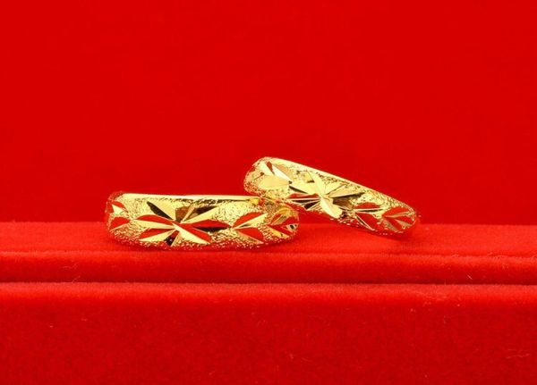 Кольца кластера Роскошные 24-каратного желтого золота Золотая гипсофила в форме для пар, женщин и мужчин, свадебное обручальное кольцо, ювелирное изделие Gift3201954