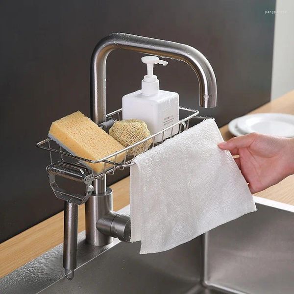 Mutfak Depolama Paslanmaz Çelik Lavabo Raf Sünger Sabun Sakat Tutucular Kurutma Raf Sepet Bulaşık Kumaşları Banyo Araçları