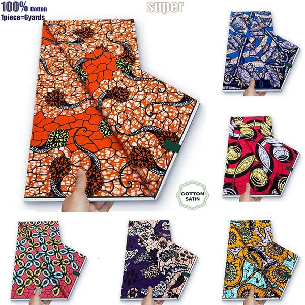 Tessuto e cucito d Veritable African Real Wax Prints Ghana Style Ankara Tissu Pagne 100% cotone Design morbido Nigeria 231211