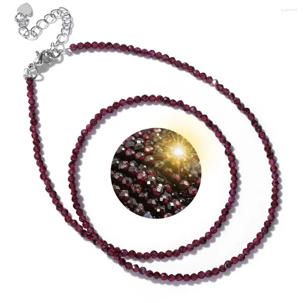 Ketten Kleine Facettierte Granat Perlen Halsketten Naturstein Amethyst Tigerauge Halsband Frauen Männer Minimalistischen Schmuck Geschenk