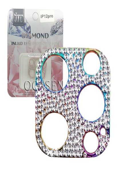 Protezione per obiettivo fotocamera per iPhone 14 13 12 11 Pro Max Mini strass Diamond Glitter Bling senza pacchetto8690086