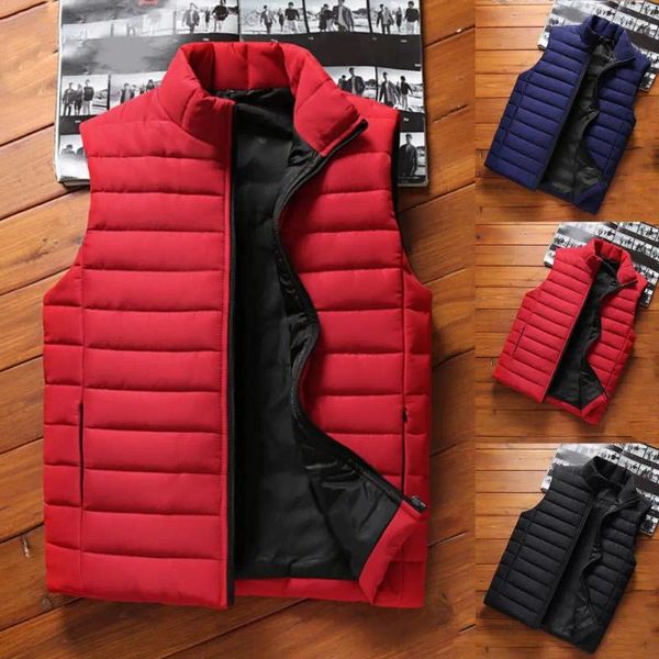 Gilet da uomo Gilet da esterno Cappotto caldo antigelo Gilet invernale con colletto alla coreana per tutti gli abbinamenti