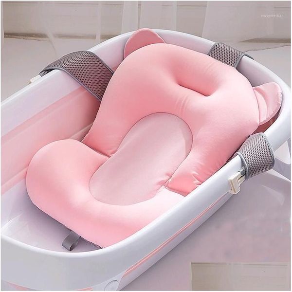 Vasche da bagno Sedili Portatile Baby Shower Vasca da bagno Pad Pieghevole Morbido Cuscino Antiscivolo Tappetino per vasca da bagno Neonato Cuscino galleggiante di sicurezza Reclini Dh7D6