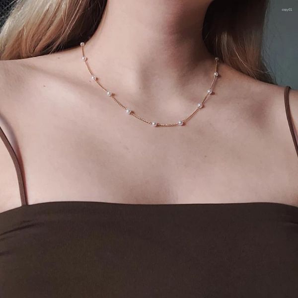 Anhänger Halskette Einfache Perlenperlenkette Halskette für Frauen Mode Sex Schmuck Prom Accessoires