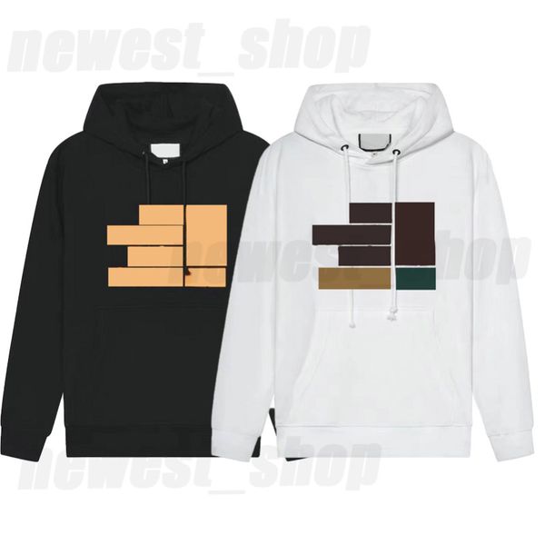 Tasarımcı Sonbahar Lüks Mens Hoodies Sweatshirts Blok Çizme Siyah Beyaz Hoody Pullover Slim Fit Casual Jumper kadınlar için