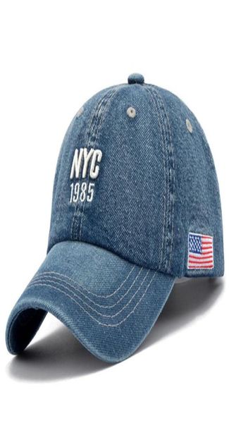 Yeni marka NYC denim beyzbol kapağı erkek kadınlar nakış mektubu kot pantolon snapback şapka casquette yaz sporları usa hip hop cap gorras5477561