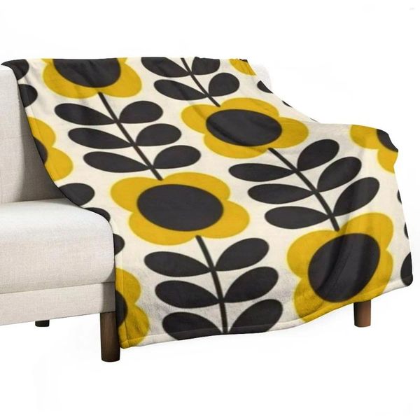 Decken Orla Kiely Multi Stem Flowers Pattern Design Throw Blanket Luxury Sofas