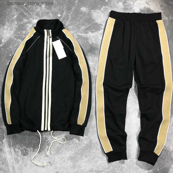 Tracce maschili da uomo da uomo tracce giacche di moda in forma da uomo in stile hiphop set di abbigliamento autunno streetwear inverno cappotto sportivo pantaloni da jogger 3 stili Q231211