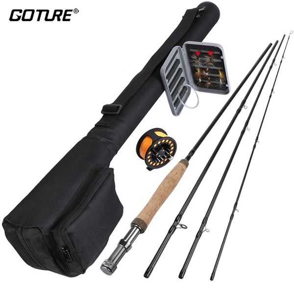 Varas de pesca de barco Goture Fly Rod Combo 2.7m 5.6 Kit inclui bolsa de transporte Carretel de metal com caixa de moscas secas para 231211