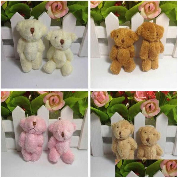 Doldurulmuş peluş hayvanlar 20pcs/lot 6cm mini eklem ayı küçük oyuncak bebek hediyeleri doğum günü düğün dekor q0727 damla teslimat oyuncakları otxta