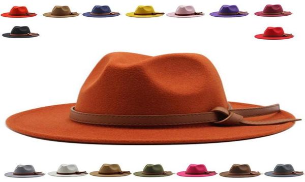 Шляпы с широкими полями, зимняя шляпа Фадора, мужская, черная, розовая, синяя, красная, женская с классической лентой, джазовая женская шляпа, готическая база 4603591