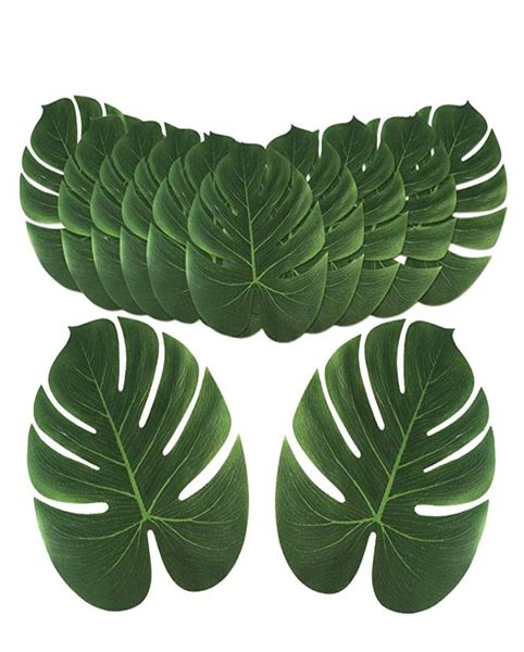 48 pezzi di foglie di palma tropicali artificiali da 138 pollici accessori per la decorazione della tavola a tema hawaiano Luau Party Jungle Beach5059205