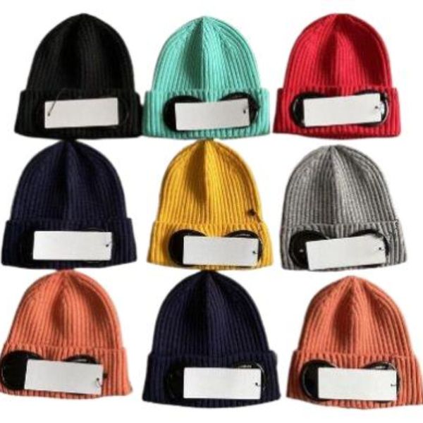 8 Farben Wintermütze Zwei GOGGLE Beanie Caps Männer Frauen Designer Wolle Gestrickte Brillenkappe Outdoor Sport Hüte Uniesex Beanies