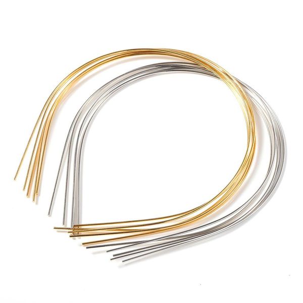 Perlenkappen, 10 Stück, 1,2/1,5 mm Breite, Metall-Stirnband-Basis, Stahldraht, Perlen-Haarreifen, Lünette für DIY Braut, Mädchen, Perlenschmuck, Zubehör Dha4T