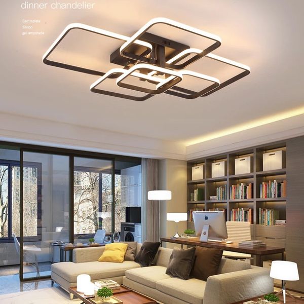 Rettangolo in alluminio acrilico Luci a soffitto a LED moderna per soggiorno camera da letto a soffitto a led bianco/nero.