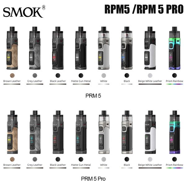 SMOK RPM 5 RPM 5 Pro Pod Mod Kit 2000 mAh 80 W Leistung mit RPM5-Patrone RPM3 Meshed 0,15 Ohm Spule, authentische elektronische Zigarette
